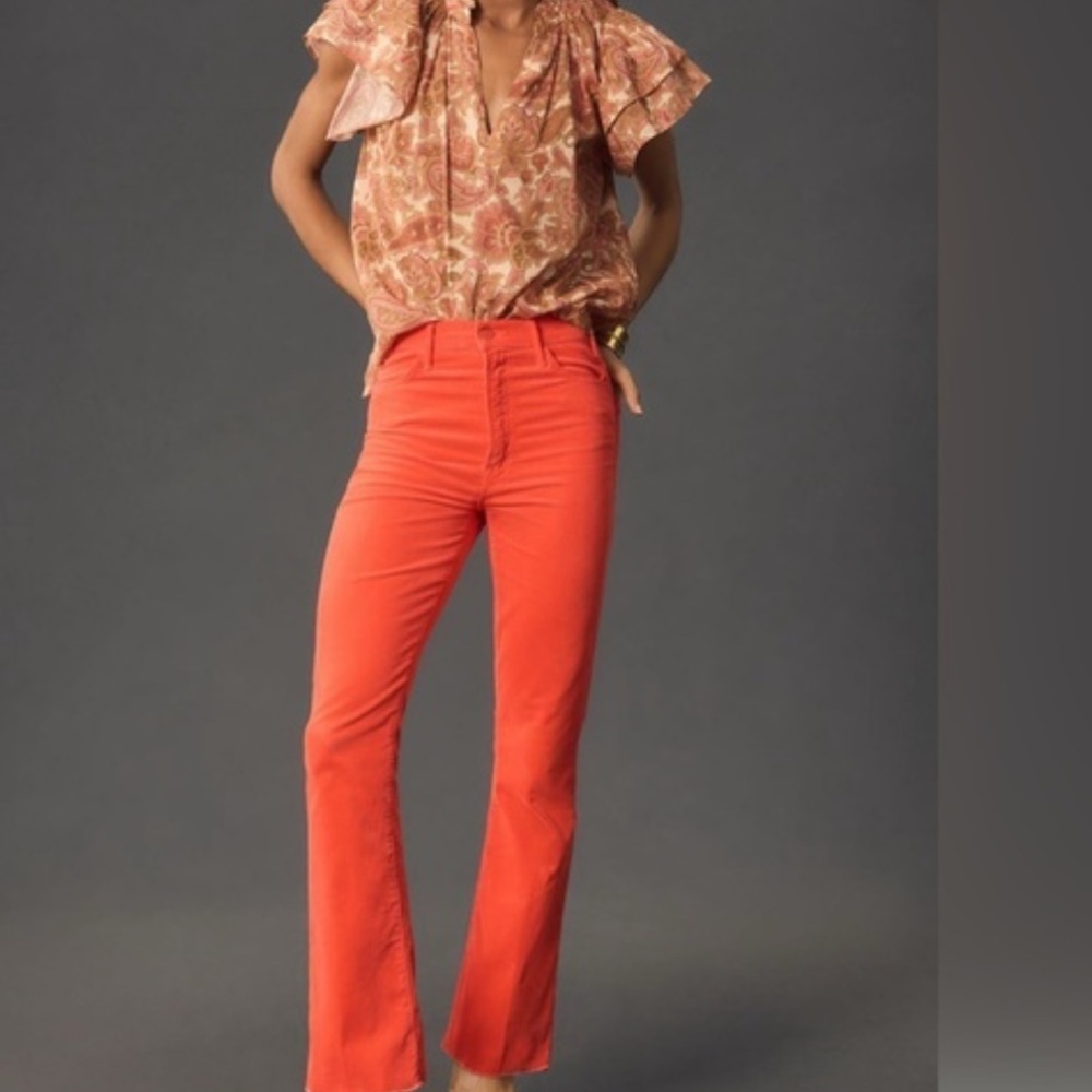 Mother Jeans The Hustler Ankle Frey Ember Glow Women's Corduroy 24,25 New WTags